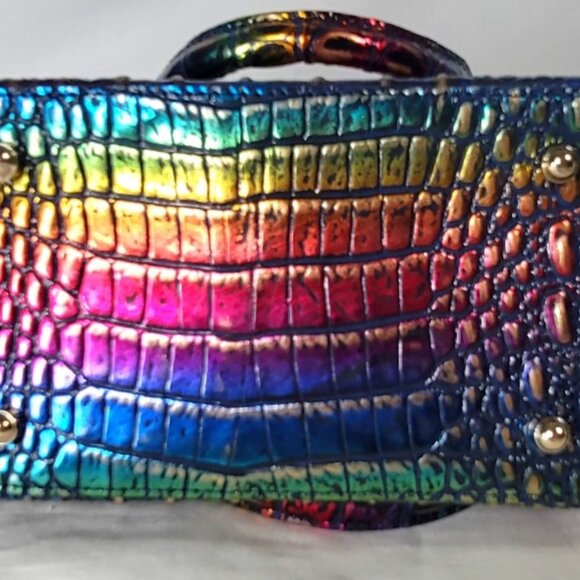 NWT BRAHMIN SMALL ASHLEE TECHNICOLOR SHOULDER BAG-RAINBOW PRIDE METALLIC PURSE - Picture 7 of 10